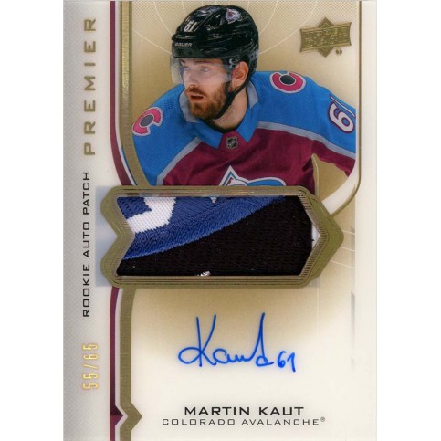 MARTIN KAUT auto patch RC 20-21 UD Premier Acetate Rookie Gold /65