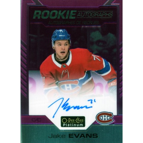 JAKE EVANS auto RC 20-21 OPC Platinum Rookie Autographs Matte Pink /99