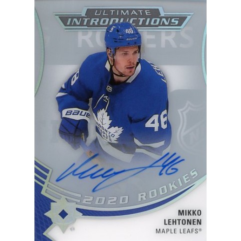 MIKKO LEHTONEN auto RC 20-21 UD Ultimate Introduction Rookies Autograph