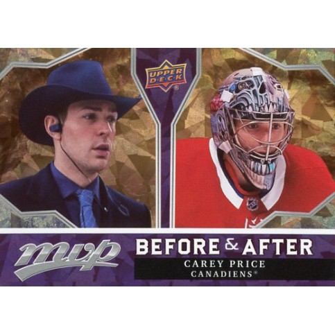 CAREY PRICE insert 21-22 UD MVP Before and After Gold