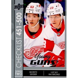 SEIDER / RAYMOND insert RC 21-22 UD Series 2 Young Guns Checklist