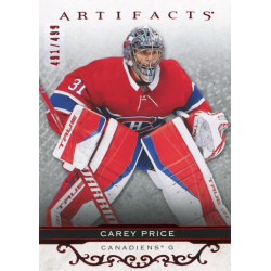 CAREY PRICE insert 21-22 UD Artifacts Stars Ruby /499