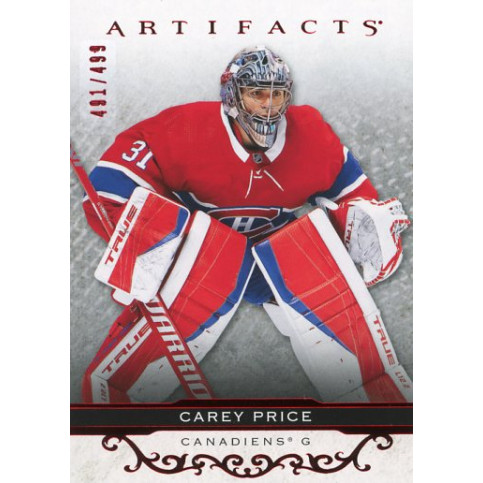 CAREY PRICE insert 21-22 UD Artifacts Stars Ruby /499